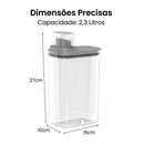 Dispenser Organizador de Lavanderia 2,3L Cinza