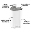 Dispenser Organizador de Lavanderia 2,3L Cinza