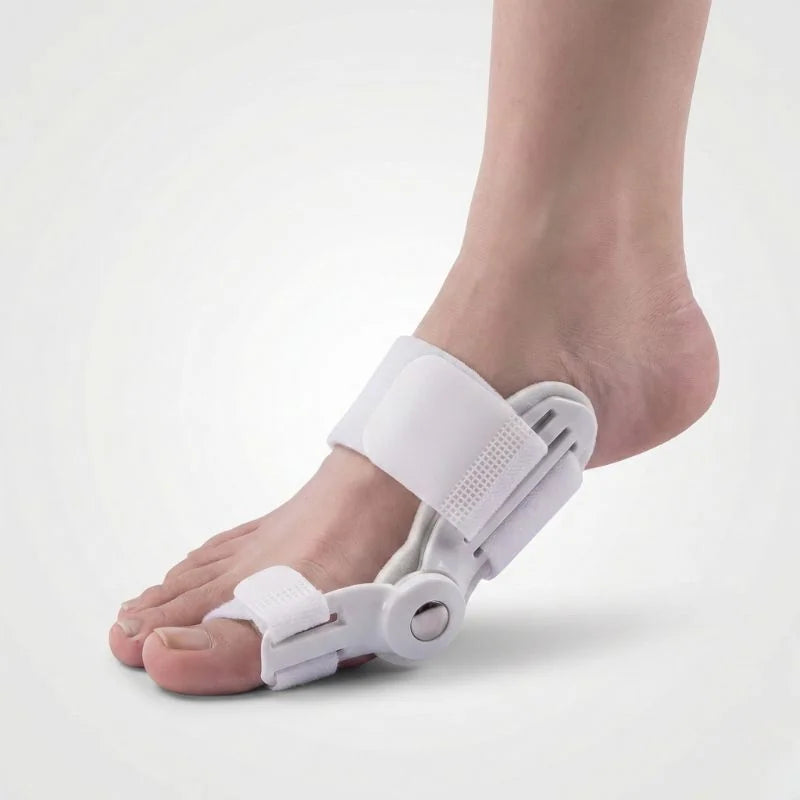 Alinhador de joanete com sistema de velcro regulável e encaixe confortável