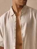 Camisa de Linho Manga Curta   Mykonos