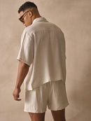 Camisa de Linho Manga Curta   Mykonos