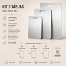 Kit 3 Tábuas de Corte de Inox