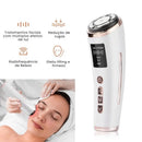 Massageador elétrico facial com radiofrequência e microcorrente para firmeza da pele