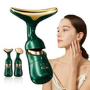 Massageador facial lifting 3D FaceSculpt verde e dourado para rejuvenescimento e tonificação da pele