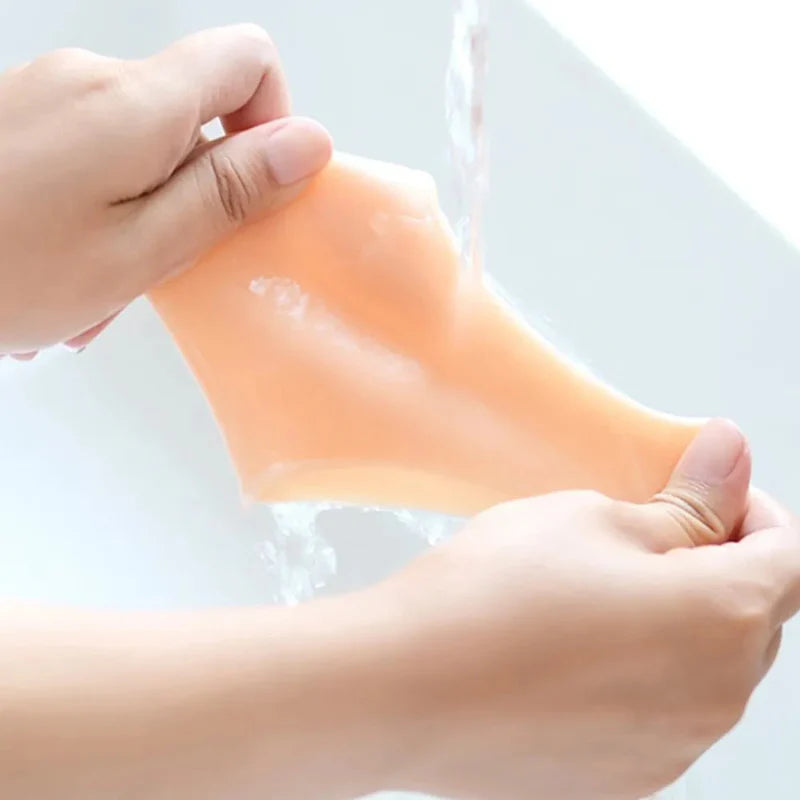 Calcanheira silicone ortopédica para aliviar calcanhar ressecado e descamando