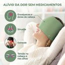 Detalhe da touca térmica com gel mostrando material macio e design envolvente