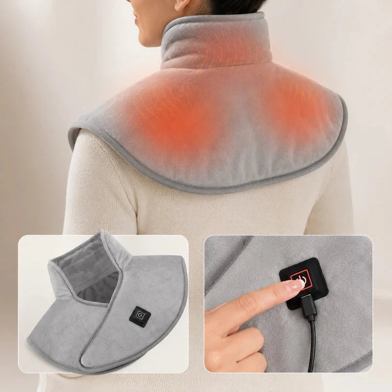 Almofada térmica para pescoço ConfortoVita™ em uso – calor terapêutico no dia a dia