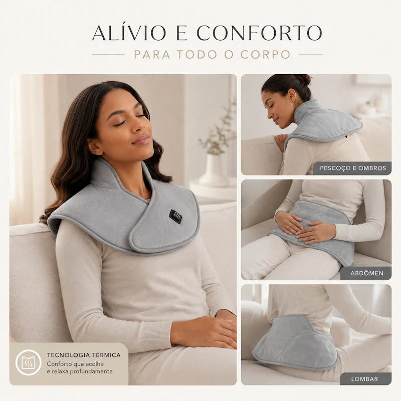 Almofada térmica para pescoço ConfortoVita™ – como usar e posicionar corretamente