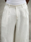 Calça de Linho Listrada Confortlife Riviera