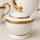 Conjunto de Café e Chá Imperial Branco e Dourado