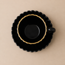 Xícaras de Café Ônix com Borda Dourada 100ml