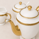 Conjunto de Café e Chá Imperial Branco e Dourado