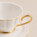 Xícaras de Café Serena em Porcelana com Fio Dourado