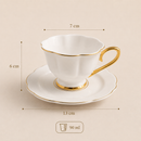 Xícaras de Café Serena em Porcelana com Fio Dourado