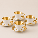 Xícaras de Café Ravena com Interior Dourado 90ml