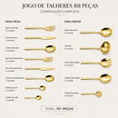 Jogo de Talheres Maia 101 Peças Dourado