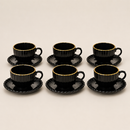Xícaras de Café Ônix com Borda Dourada 100ml