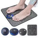 Detalhe do massageador elétrico para pés com display digital e controle de intensidade