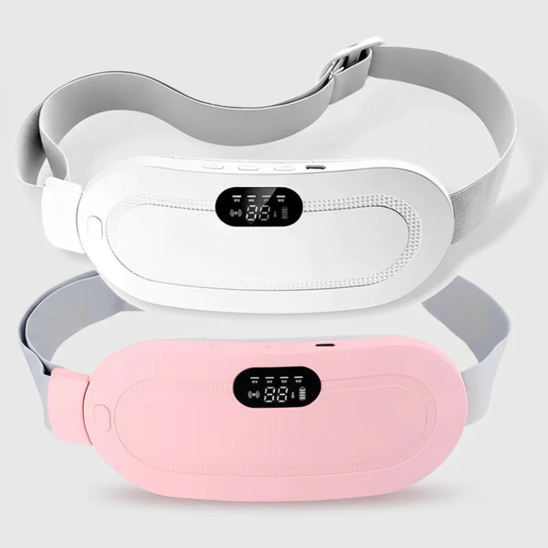Cinta massageadora elétrica com aquecimento para conforto abdominal feminino