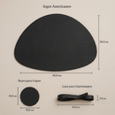 Jogo Americano Contemporâneas Couro PU Preto