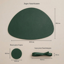 Jogo Americano Contemporâneas Couro PU Verde