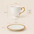 Jogo de 6 Xícaras de Café Imperial com Pires 90ml