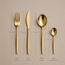 Jogo de Talheres Inox Minimalista Milão Dourado
