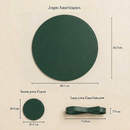 Jogo Americano Contemporâneas Couro PU Redondo Verde