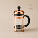 Cafeteira Prensa Francesa Paris em Vidro e Inox - Rose Gold