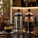 Cafeteira Prensa Francesa Paris em Vidro e Inox - Prata